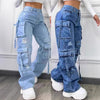 Plus-Size Multi-Pocket Jeans | MzStar Fashion | view 2