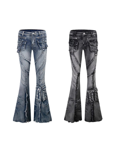 Rhinestone Ripped High-Waist Jeans | MzStar Fashion