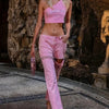Beaded Distressed Slim Jeans | MzStar Fashion
