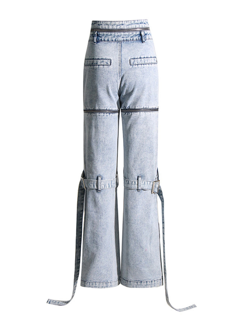 Zip-Detail Multi-Pocket Jeans | MzStar Fashion | view 5