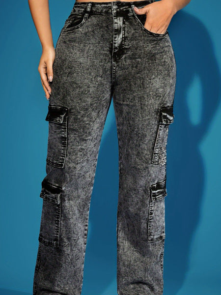 Stretch Multi-Pocket Cargo Jeans | MzStar Fashion | view 3