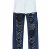Contrast Ripped Jeans | MzStar Fashion | view 5