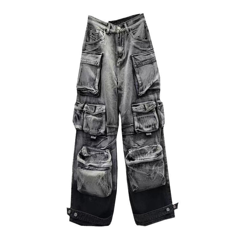 Gradient Wash Paratrooper Jeans | MzStar Fashion | view 5