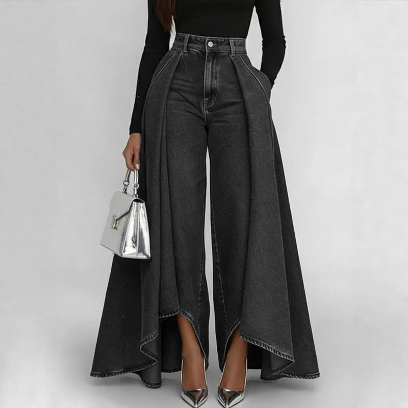 Washed Wide-Leg Workwear Jeans | MzStar Fashion