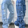 Plus-Size Multi-Pocket Jeans | MzStar Fashion | view 3