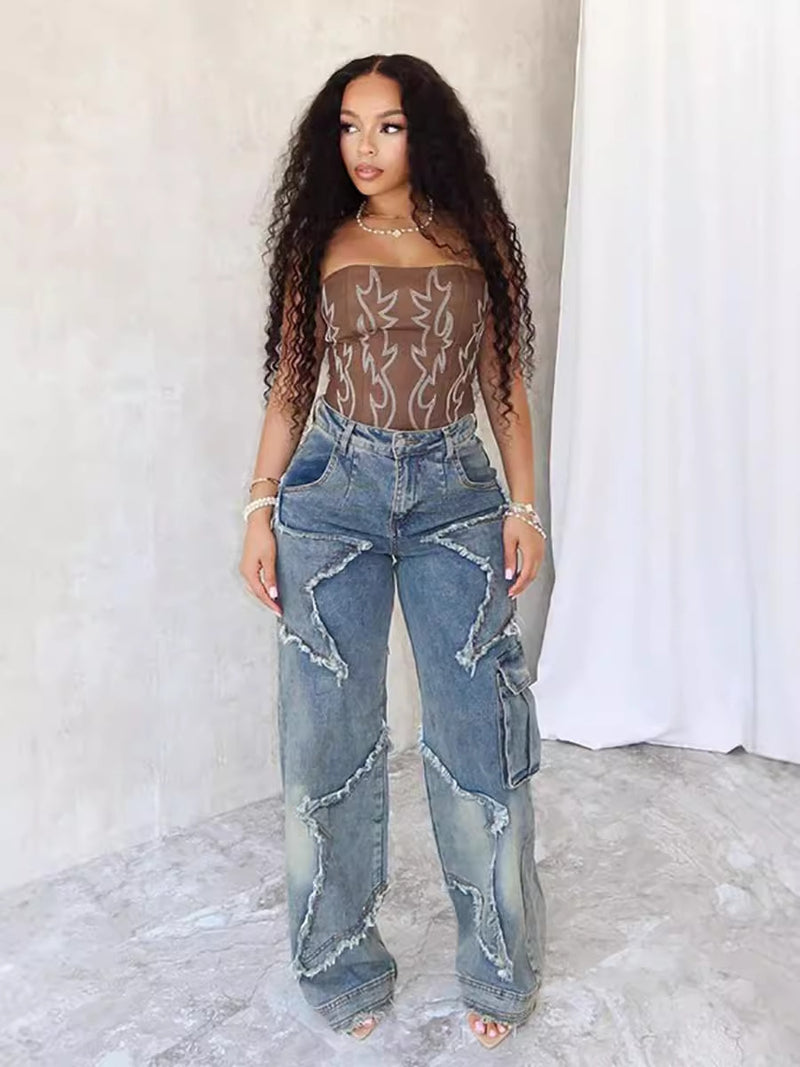 Fringe Tassel Straight Jeans | MzStar Fashion