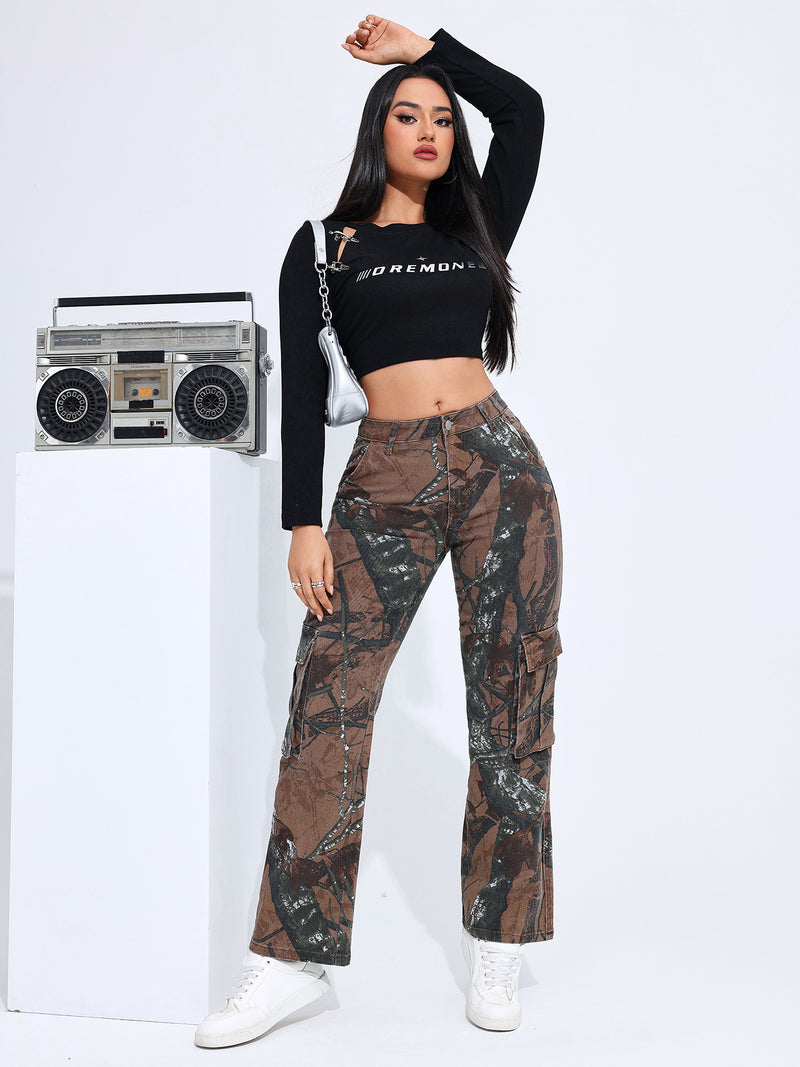 Printed Denim Overalls | MzStar Fashion | view 7