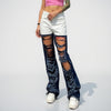 Contrast Ripped Jeans | MzStar Fashion | view 6