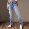 Double-Button Slim Blue Jeans | MzStar Fashion | view 6