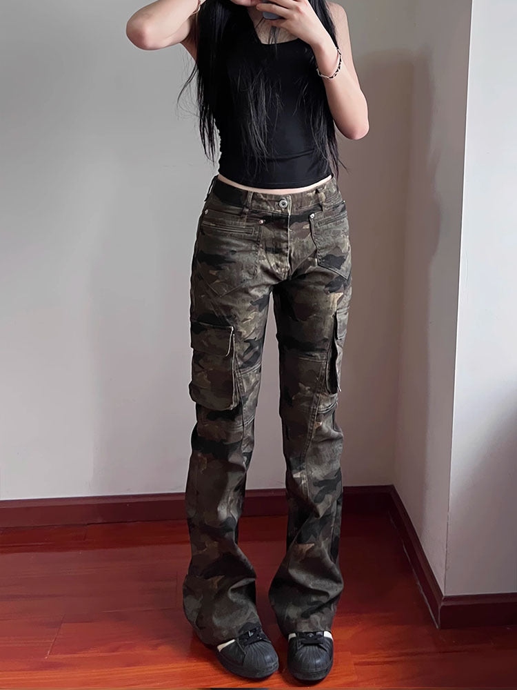 Flared Camo Cargo Pants | MzStar Fashion | view 5