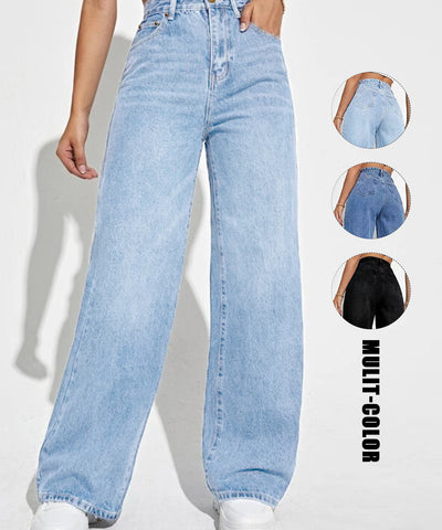 Loose Straight-Leg Jeans | MzStar Fashion