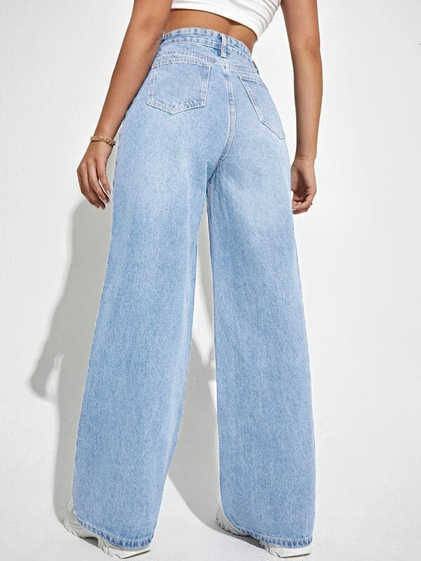 Loose Straight-Leg Jeans | MzStar Fashion | view 2