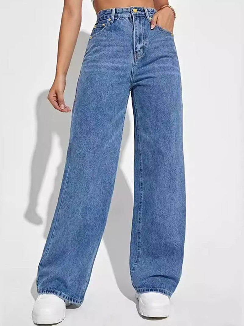 Loose Straight-Leg Jeans | MzStar Fashion | view 3