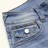 Double-Button Slim Blue Jeans | MzStar Fashion | view 5
