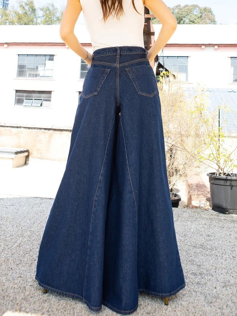 Washed Stretch Wide-Leg Jeans | MzStar Fashion | view 5