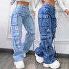 Plus-Size Multi-Pocket Jeans | MzStar Fashion | view 4