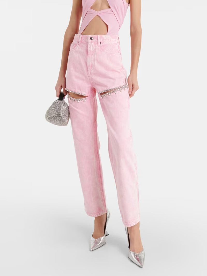 Beaded Distressed Slim Jeans | MzStar Fashion | view 4