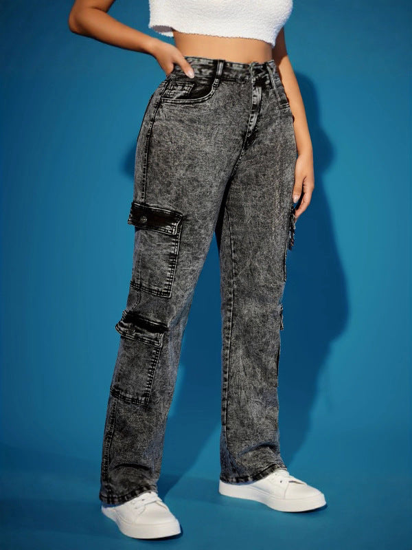 Stretch Multi-Pocket Cargo Jeans | MzStar Fashion | view 2