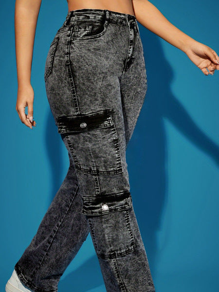 Stretch Multi-Pocket Cargo Jeans | MzStar Fashion | view 5