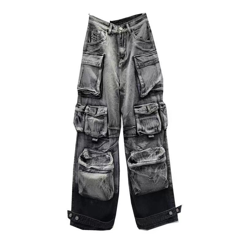 Gradient Wash Paratrooper Jeans | MzStar Fashion | view 7