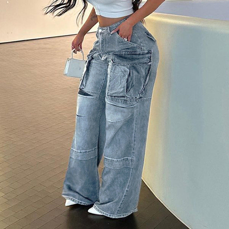 Washed Denim Pocket Overalls | MzStar Fashion | view 3