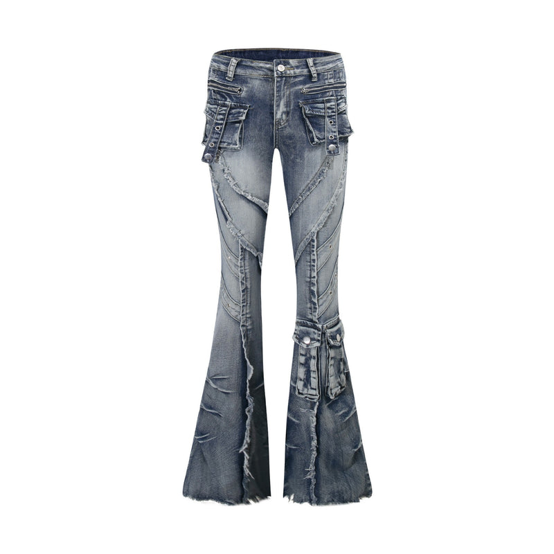 Rhinestone Ripped High-Waist Jeans | MzStar Fashion | view 7