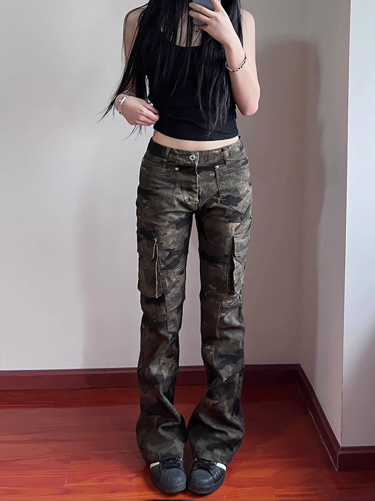 Flared Camo Cargo Pants | MzStar Fashion | view 2