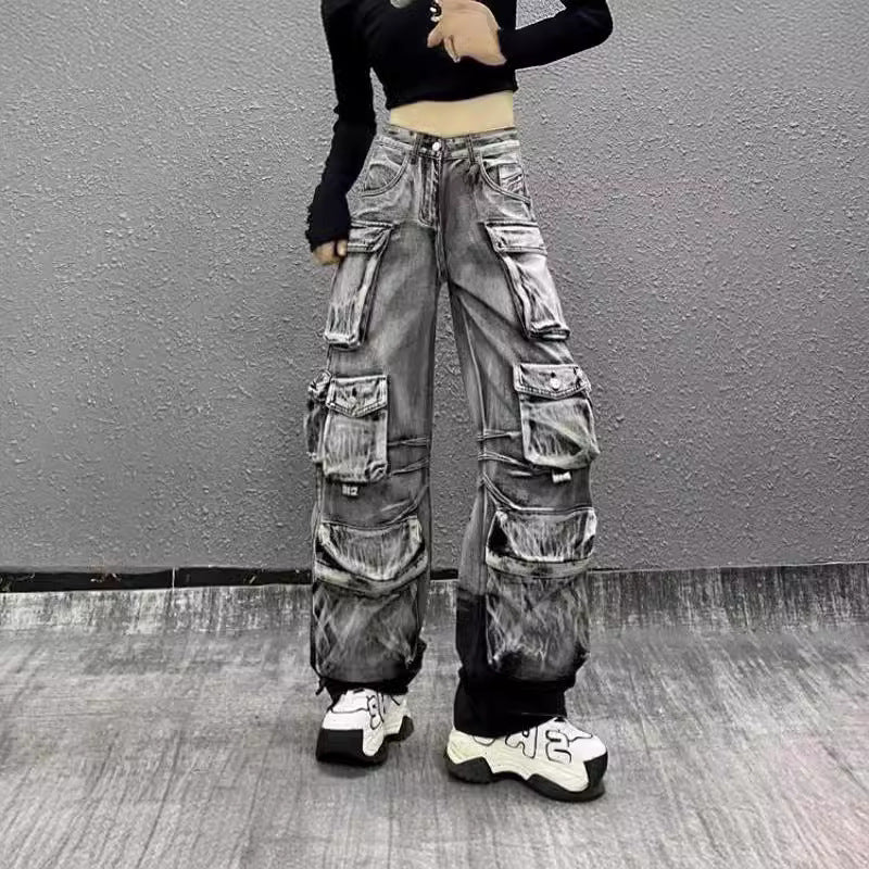 Gradient Wash Paratrooper Jeans | MzStar Fashion | view 2