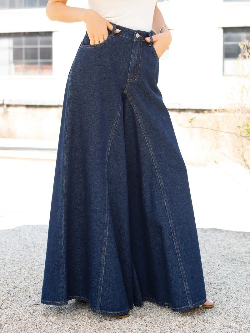 Washed Stretch Wide-Leg Jeans | MzStar Fashion | view 2