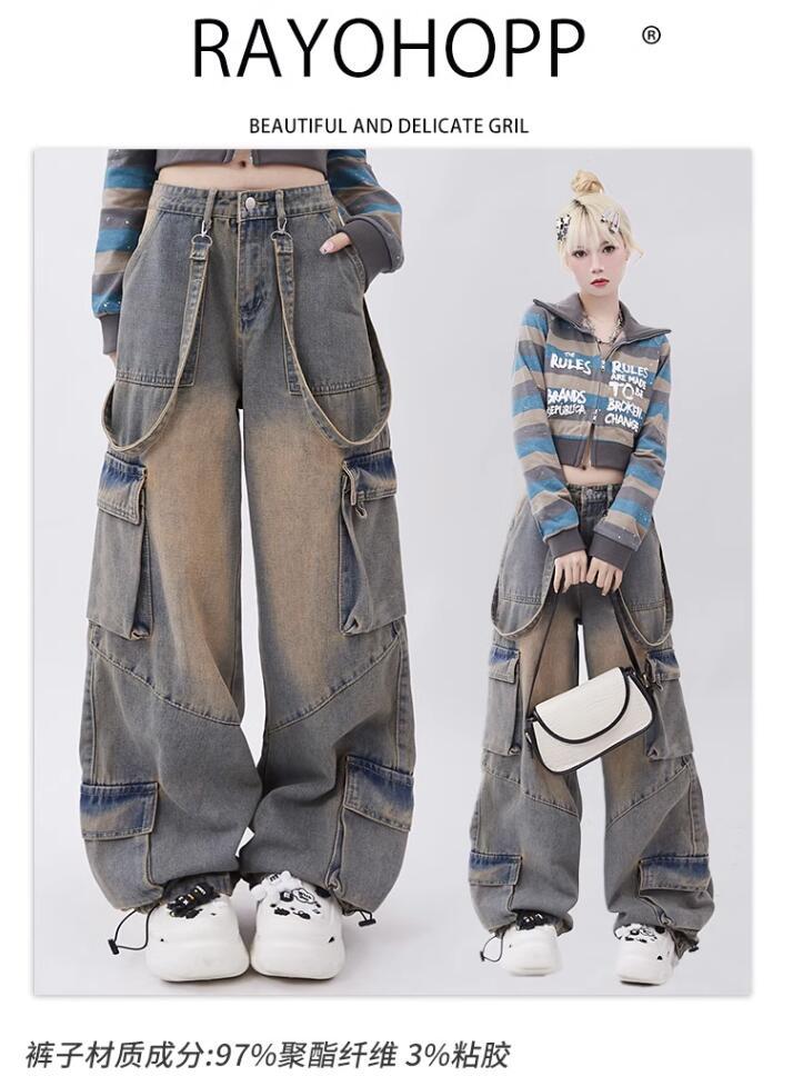 Distressed Big-Pocket Straight Jeans | MzStar Fashion | view 7