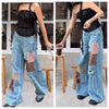 Splatter Print Patchwork Jeans | MzStar Fashion | view 2