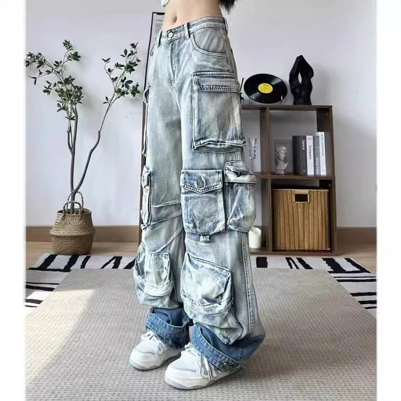 Gradient Wash Paratrooper Jeans | MzStar Fashion | view 4