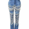 Beaded Ripped Stretch Jeans | MzStar Fashion | view 3
