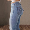 Double-Button Slim Blue Jeans | MzStar Fashion | view 4