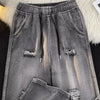 Raw-Hem Ripped Wide-Leg Jeans | MzStar Fashion | view 4