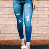 Ripped Washed Pencil Jeans | MzStar Fashion | view 6