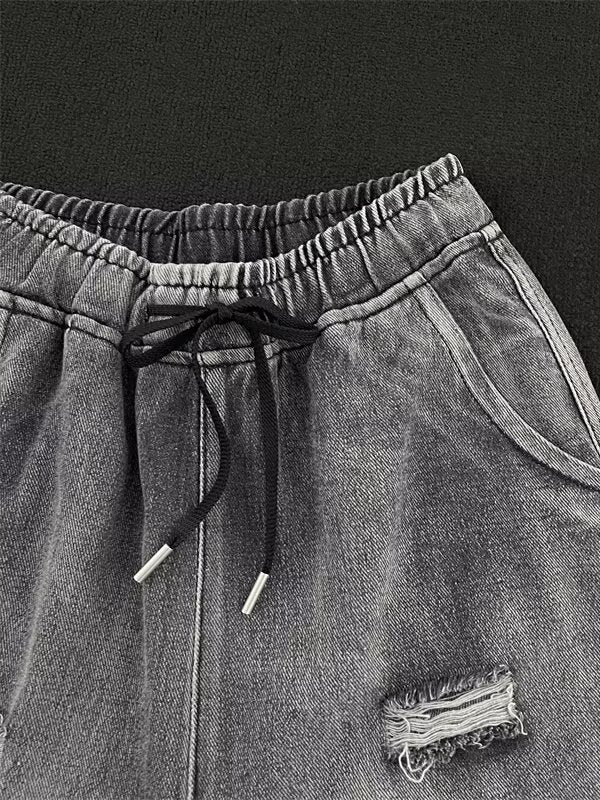 Raw-Hem Ripped Wide-Leg Jeans | MzStar Fashion | view 5