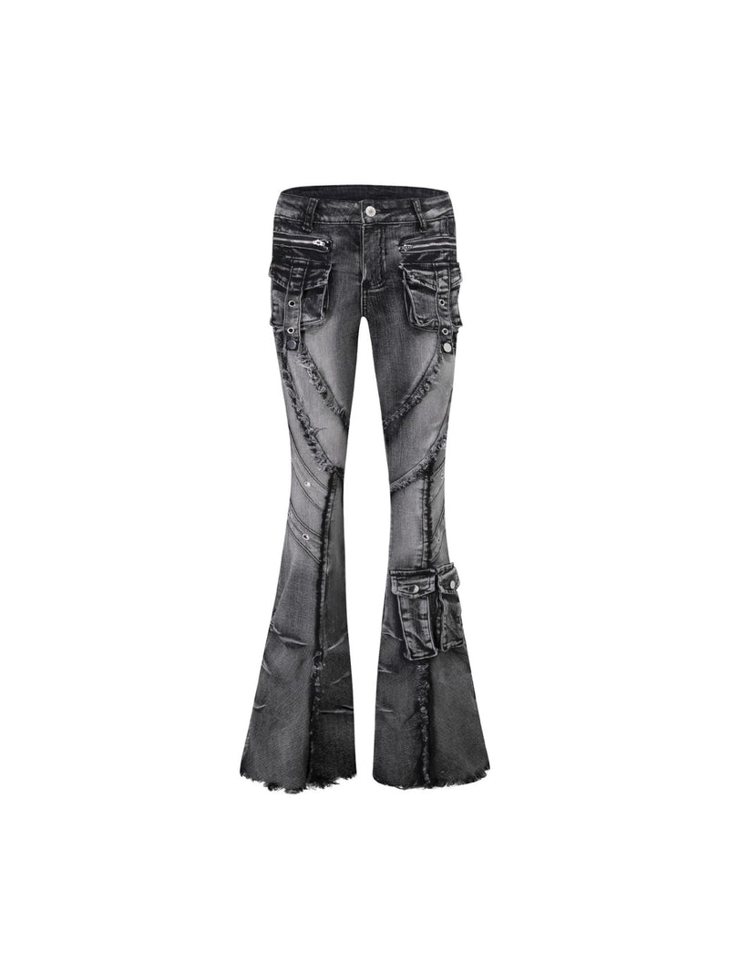 Rhinestone Ripped High-Waist Jeans | MzStar Fashion | view 5