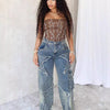 Fringe Tassel Straight Jeans | MzStar Fashion | view 2