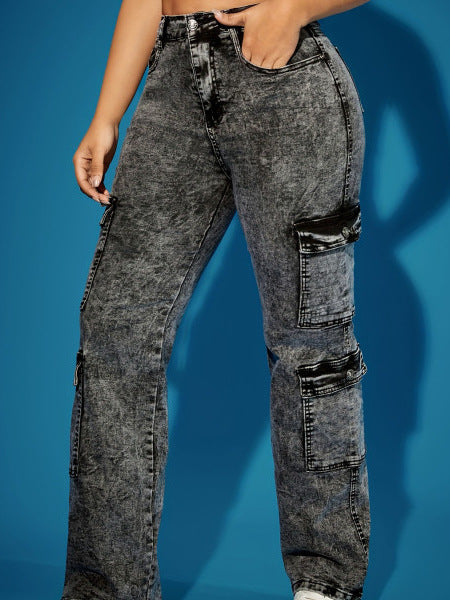 Stretch Multi-Pocket Cargo Jeans | MzStar Fashion | view 4