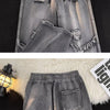 Raw-Hem Ripped Wide-Leg Jeans | MzStar Fashion | view 8