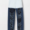 Contrast Ripped Jeans | MzStar Fashion | view 3