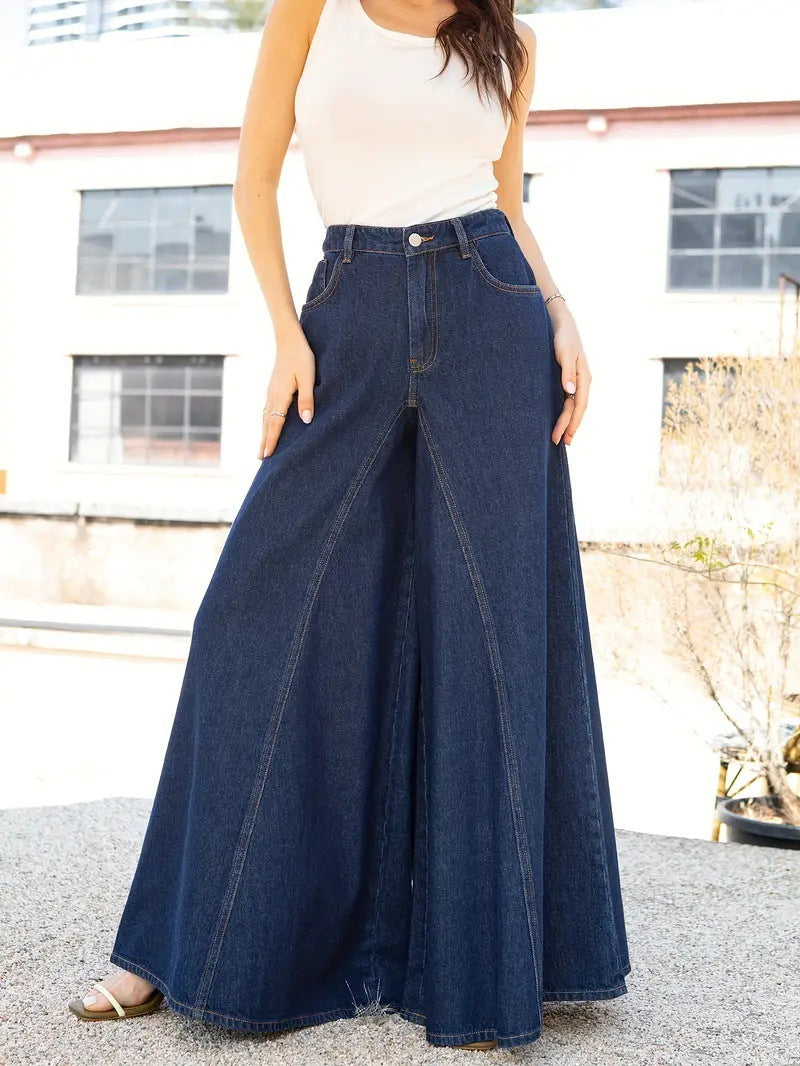 Washed Stretch Wide-Leg Jeans | MzStar Fashion | view 3