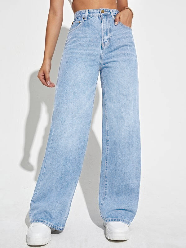 Loose Straight-Leg Jeans | MzStar Fashion | view 7