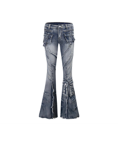 Rhinestone Ripped High-Waist Jeans