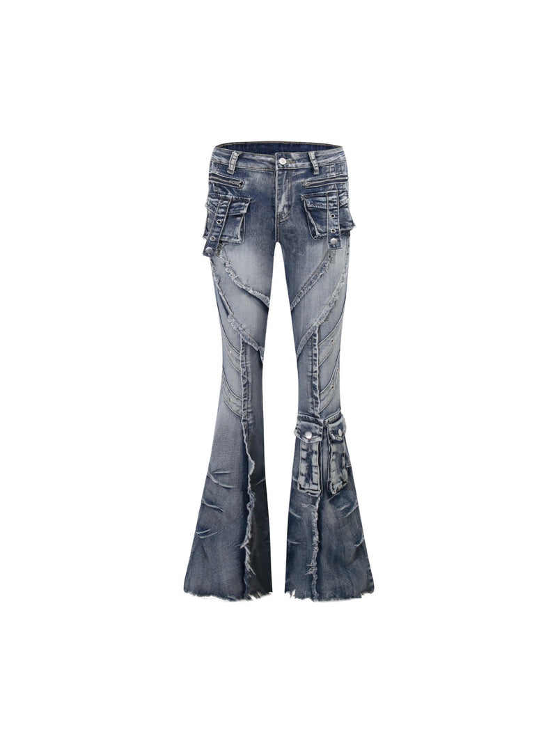 Rhinestone Ripped High-Waist Jeans | MzStar Fashion | view 2