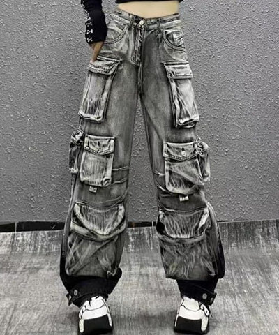 Gradient Wash Paratrooper Jeans | MzStar Fashion