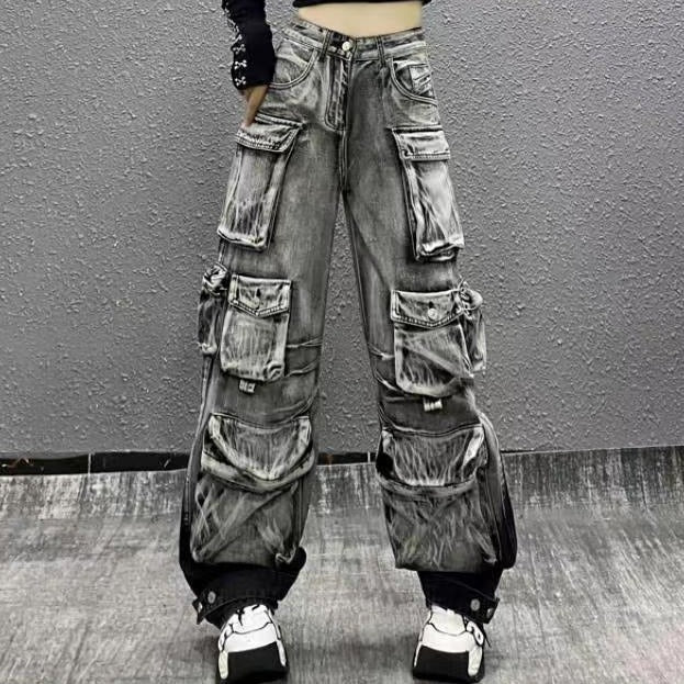 Gradient Wash Paratrooper Jeans | MzStar Fashion