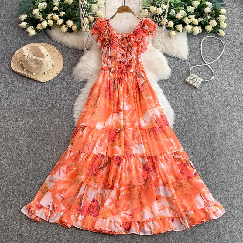 Lace Trim Tiered Midi Dress | MzStar Fashion | view 6