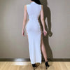 Mock Neck Bandage Split Dress | MzStar Fashion | view 4